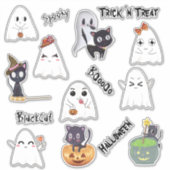 バンドル不気味幽霊ブラックキャットハロウィーン シール (正面)