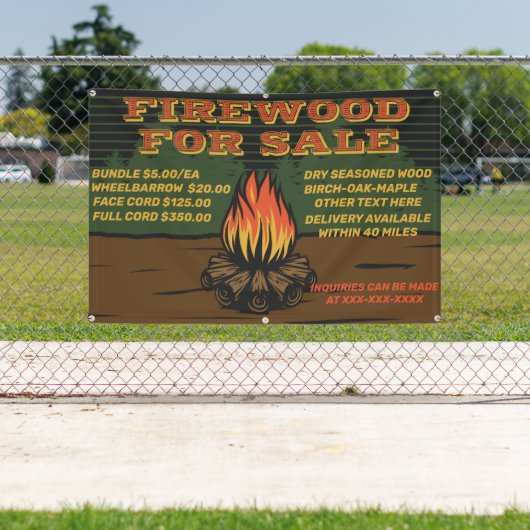 バンドル素朴コード用の薪のパーソナライズ 横断幕 (インサイチュ)