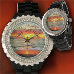 バンドレーズベイサンセット1738 腕時計<br><div class="desc">絵画の"Banderas Bay Sunset 1738"コレクションこの女性のRhinestone Watchは明るく輝く。黒か白のエナメル合金ブレスレットとカスタマイズ可能な顔で、時間を見て時計を見るのが大好き。製品ページでパーソナライズすクリックるか、「カスタマイズ」ボタンでパーソナライズする。メキシコのバンデラス絵画湾にあるプエルト・バラルタの美しい夕日を撮影した私の「バンデラス湾の夕日1738」から作成されたデザイン。このコレクションには一致する製品が含まれている。</div>