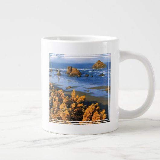 バンドンのオレゴン州の海岸の景色 ジャンボコーヒーマグカップ (右)