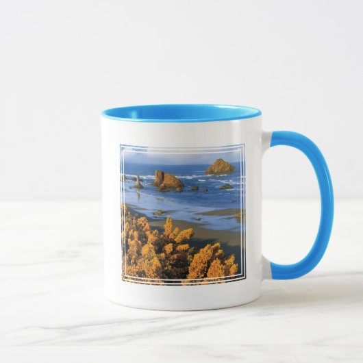 バンドンのオレゴン州の海岸の景色 マグカップ (右)
