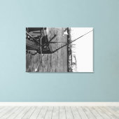 バンドン、オレゴン・ハーバービュー、船舶写真 キャンバスプリント (インサイチュ (ウッドフロア))