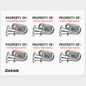 バンド楽器ケースのステッカーのプロパティ スクエアシール (シート)