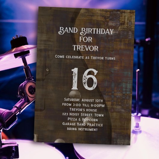 バンド練習の誕生日ギタリスト 招待状