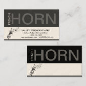 バンド風のアンサンブルのフレンチ・ホルンの楽器 名刺 (正面/裏面)