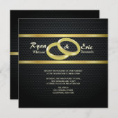 バンド・オブ・金ゴールド結婚式招待状 招待状 (正面/裏面)