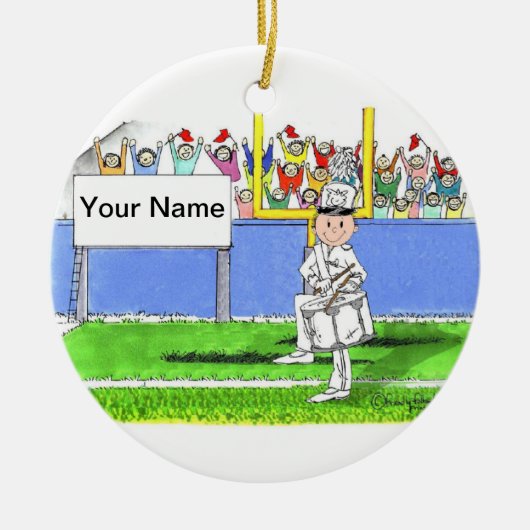 バンド、ドラムスネア – 男性 セラミックオーナメント (正面)