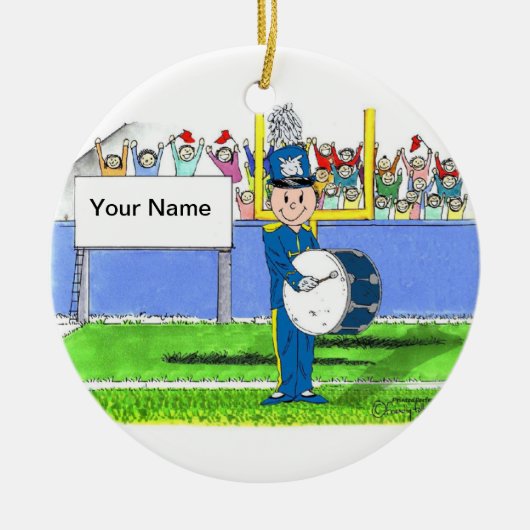 バンド、バスドラム-男性 セラミックオーナメント (正面)