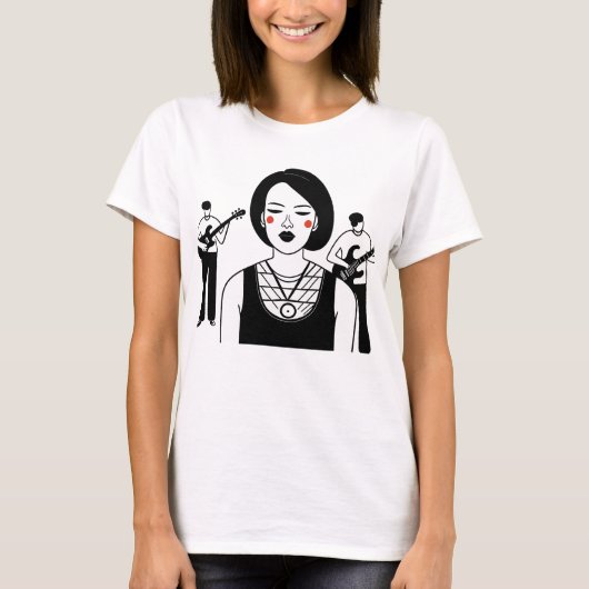 バンドTシャツを着た歌手 Tシャツ (正面)