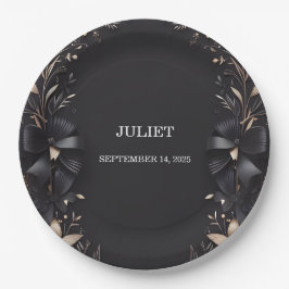 バンナーズボウズサテンリボンカットブライダルシャワー ペーパープレート