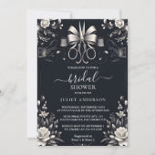 バンナーズボウズサテンリボンカットブライダルシャワー 招待状 (正面)