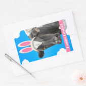 バンニおもしろいー耳の牛のためのハッピーイースター 長方形シール (封筒)