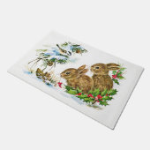 バンニと鳥楽しむの積雪 ドアマット (アングル)