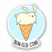 バンニラコーンおもしろいバニーバニラアイスクリームパン シール (正面)