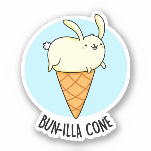 バンニラコーンおもしろいバニーバニラアイスクリームパン シール (正面)