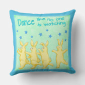 バンニーが誰も見ない黄色い緑で踊る クッション (裏面)