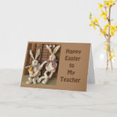 バンニーはことわざ「ハッピーイースター」先生!カード カード (黄色い花)