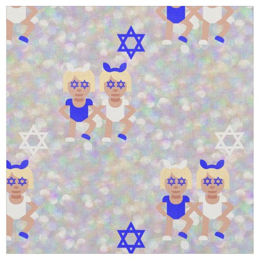 バンニーイヤーズhanukkah絵文字 ファブリック (クローズアップ)