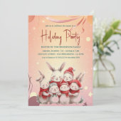 バンニーズウィズレッドスカーフウォーミングホリデーパーティインビタット 招待状 (スタンド正面)