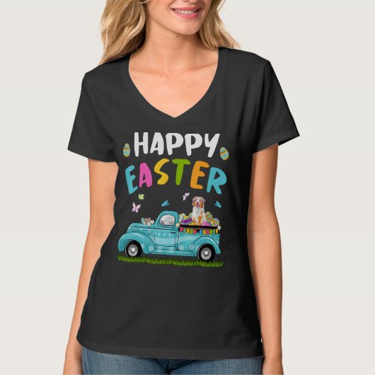 バンニー耳の赤いオーストラリアの羊飼い卵Hunti Tシャツ (正面)