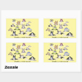 バンニ感謝していー：穴束ステッカー 長方形シール (シート)