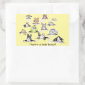 バンニ感謝していー：穴束ステッカー 長方形シール (バッグ)