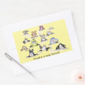 バンニ感謝していー：穴束ステッカー 長方形シール (封筒)