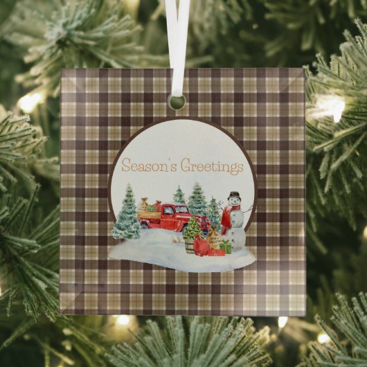 バンノックベンオリジナルスコットランドタータンチェック ガラスオーナメント (インサイチュ)