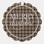 バンノックベンスコティッシュタータンチェッククリスマス オーナメントカード (裏面)