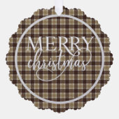 バンノックベンスコティッシュタータンチェッククリスマス オーナメントカード (正面)