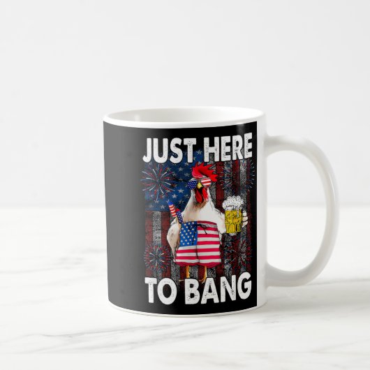 バンバンおかしなニワトリ 米国の花火パーティー コーヒーマグカップ (右)