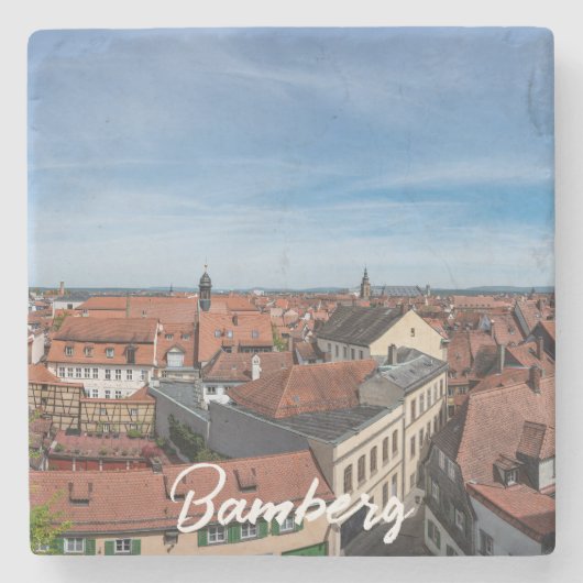 バンバーグの上から旧市街のパノラマの景色 ストーンコースター (正面)