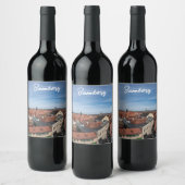 バンバーグの上から旧市街のパノラマの景色 ワインラベル (ボトル)