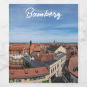 バンバーグの上から旧市街のパノラマの景色 ワインラベル (シングルラベル)