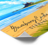 バンバーグキャッスルドイツヴィンテージ旅行イラストレーション ポスター (角)