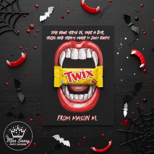 バンパイアおもしろいバイトハロウィンキャンディグラム ノートカード