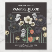 バンパイアおもしろいブラッドハロウィーンベイビーシャワー ワインラベル (シングルラベル)