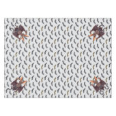 バンパイアこうもりの群れのハロウィーンパターン テーブルクロス (正面(横))