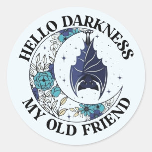 バンパイアこうもりクォータームーンスティッカー ラウンドシール