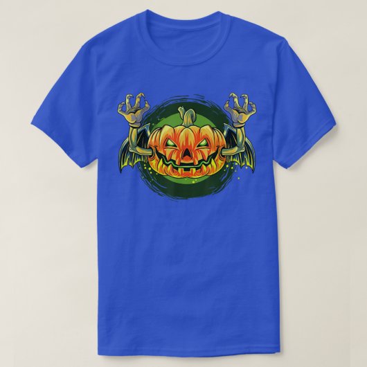 バンパイアこうもりハロウィンカボチャ頭 Tシャツ (デザイン正面)