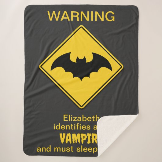 バンパイアこうもり警告ズハロウィーン シェルパブランケット (正面)