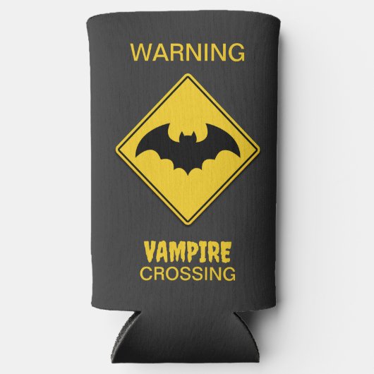 バンパイアこうもり警告ズハロウィーン スリム缶クーラー (正面)