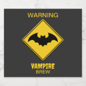 バンパイアこうもり警告ズハロウィーン ビールラベル (シングルラベル)