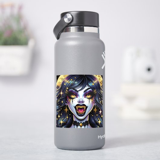 バンパイアウィズ金ゴールドファンズフルムーンハローウィンパーティ シール (HydroFlask)