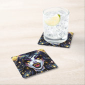 バンパイアウィズ金ゴールドファンズフルムーンハローウィンパーティ スクエアペーパーコースター (インサイチュ)