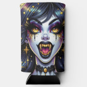 バンパイアウィズ金ゴールドファンズフルムーンハローウィンパーティ スリム缶クーラー (正面)