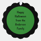 バンパイアキャットフェイスこうもりハロウィンカスタム オーナメントカード (裏面)