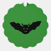 バンパイアキャットフェイスこうもりハロウィンカスタム オーナメントカード (正面)