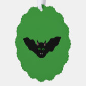 バンパイアキャットフェイスこうもりハロウィンカスタム オーナメントカード (左)