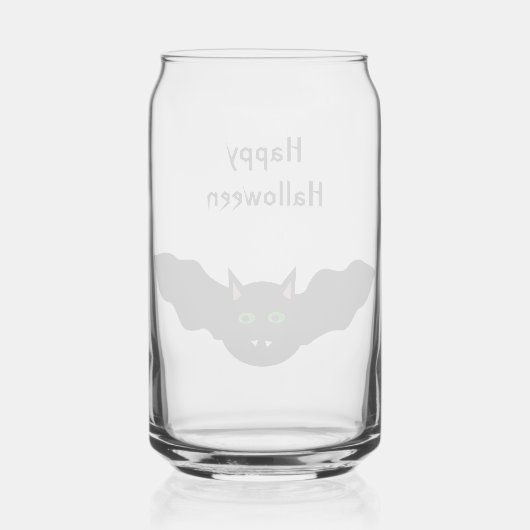 バンパイアキャットフェイスこうもりハロウィンカスタム ガラス缶 (裏面)